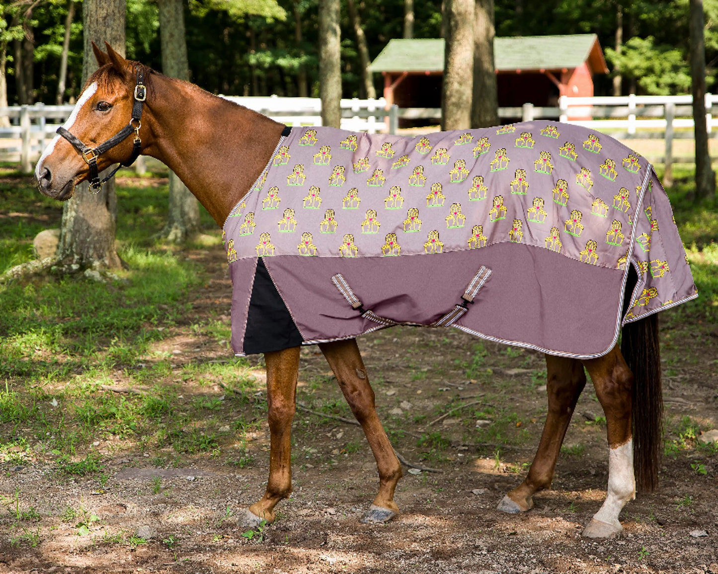 TuffRider Bonum 1200D 200g - Med-Weight Turnout Blanket - Giraffe