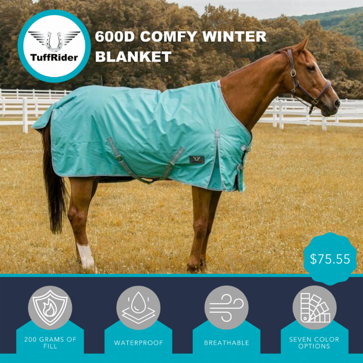 TuffRider 600D 200g - Waterproof Mid-Weight Blanket