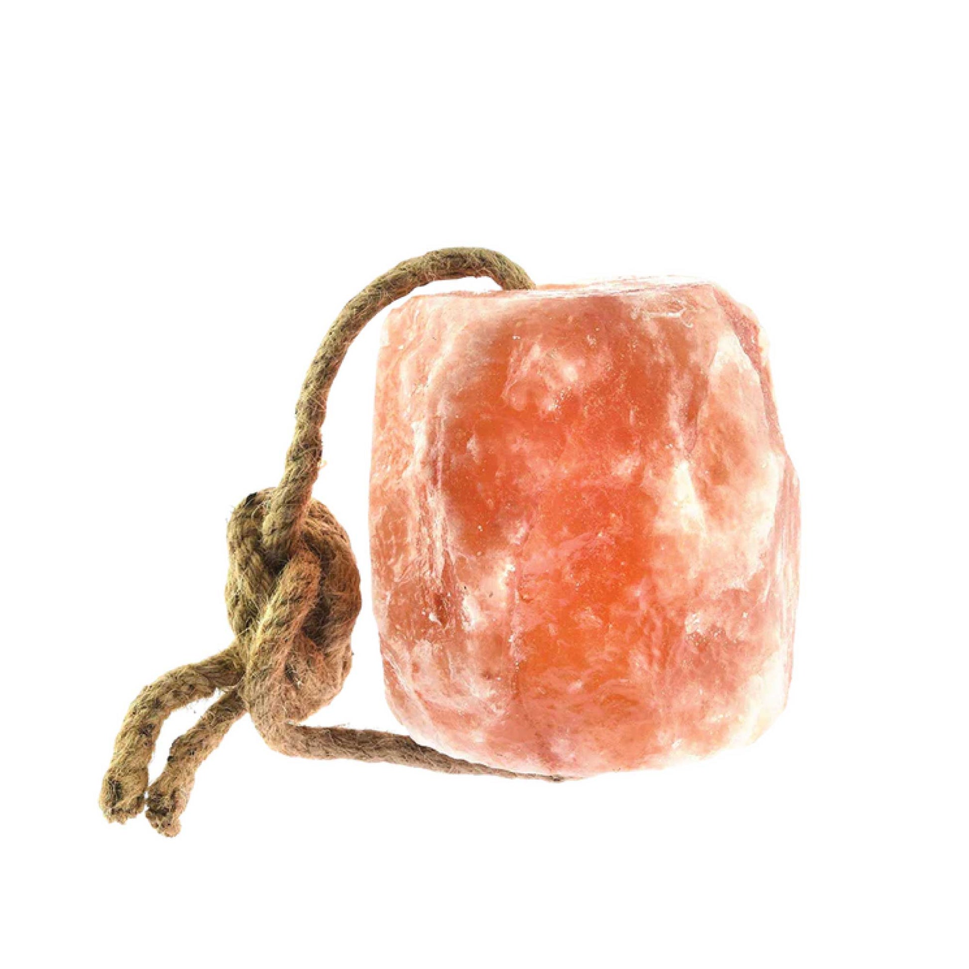 Himalayan Pink Salt Lick Rock - For Animals and Livestock With Hanging Rope-0